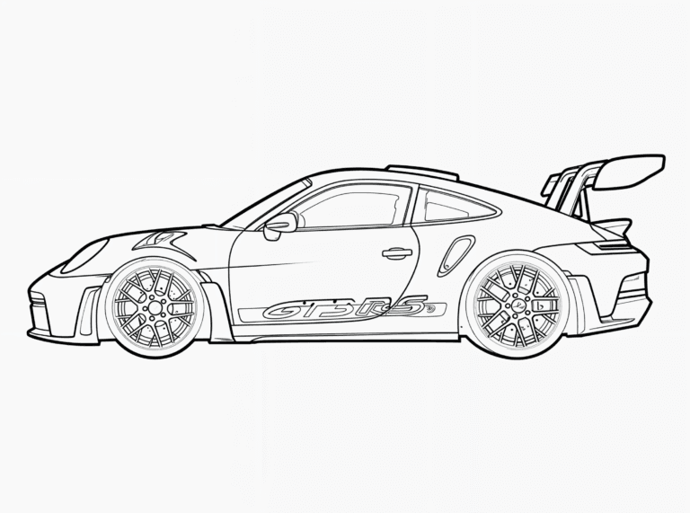 Samochód Porsche 911 GT3 RS 992 kolorowanka