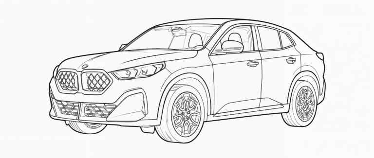 Mașina BMW X2 – carte de colorat