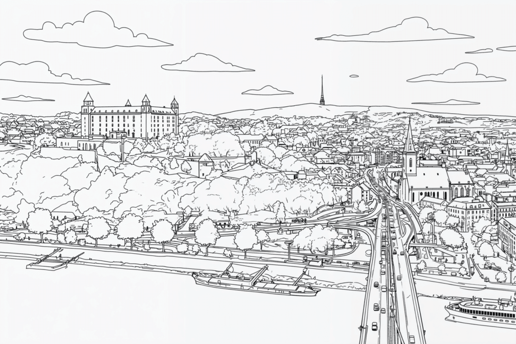 Bratislava Malbuch – Malvorlage