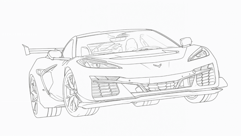Chevrolet Corvette ZR1 – colouring page