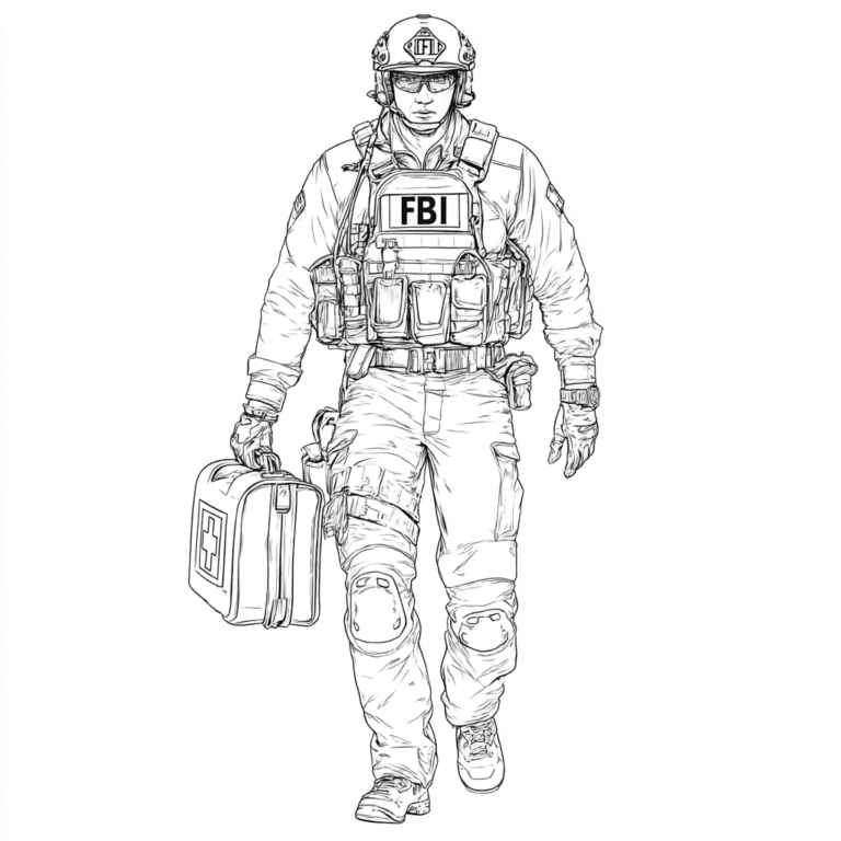 FBI agent in a vest – Malvorlage