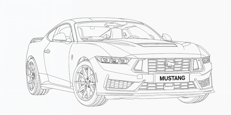 Ford Mustang – colouring page