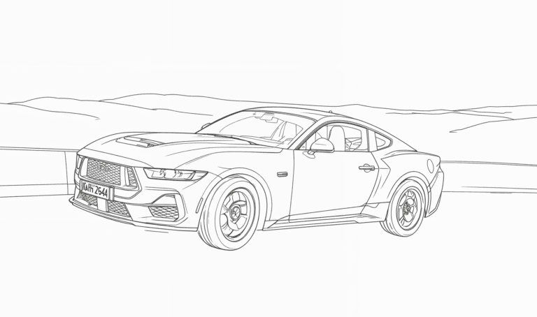 Ford Mustang автомобіль розмальовка – розмальовка