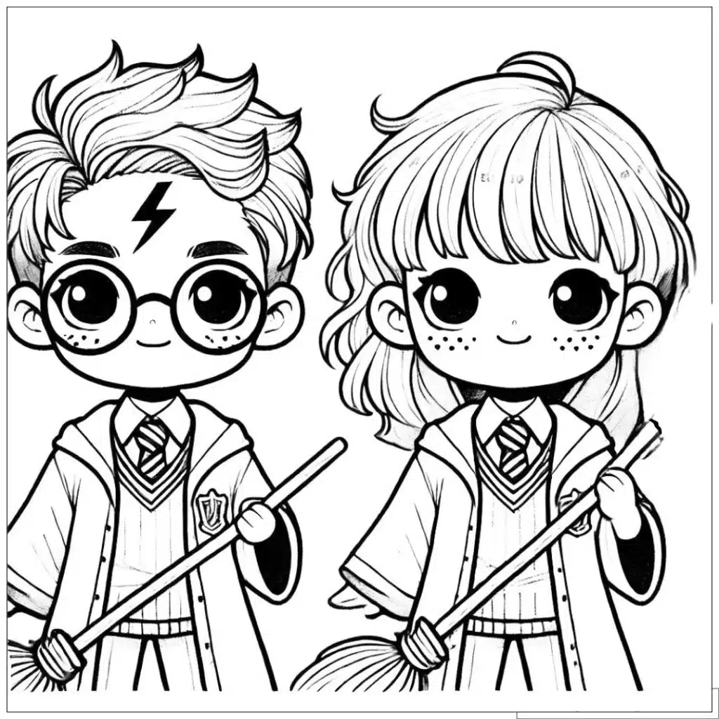 Harry a hermiona – omaľovánka