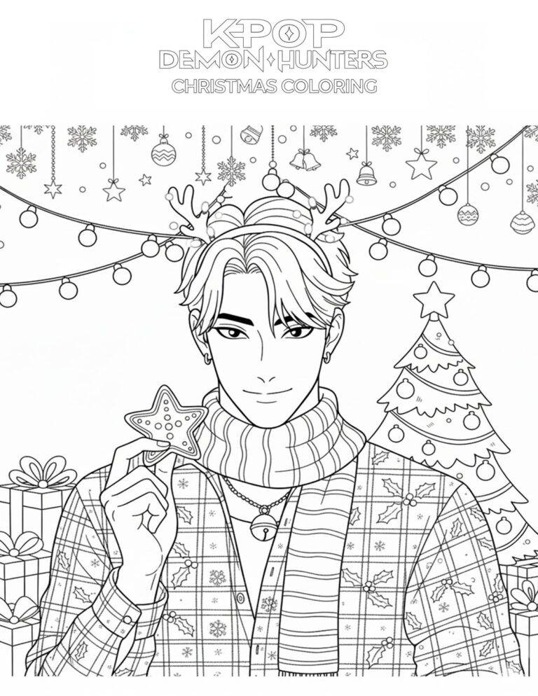 Jinu Huntrix Natal – desenho para colorir