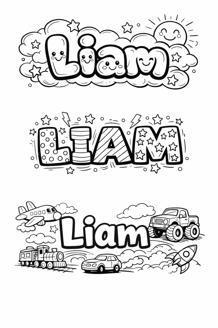 Liam meno omaľovánka