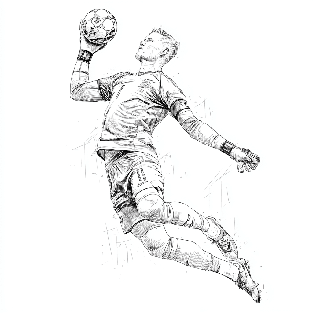 Marc-Andre Ter Stegen futbalový brankár – omaľovánka