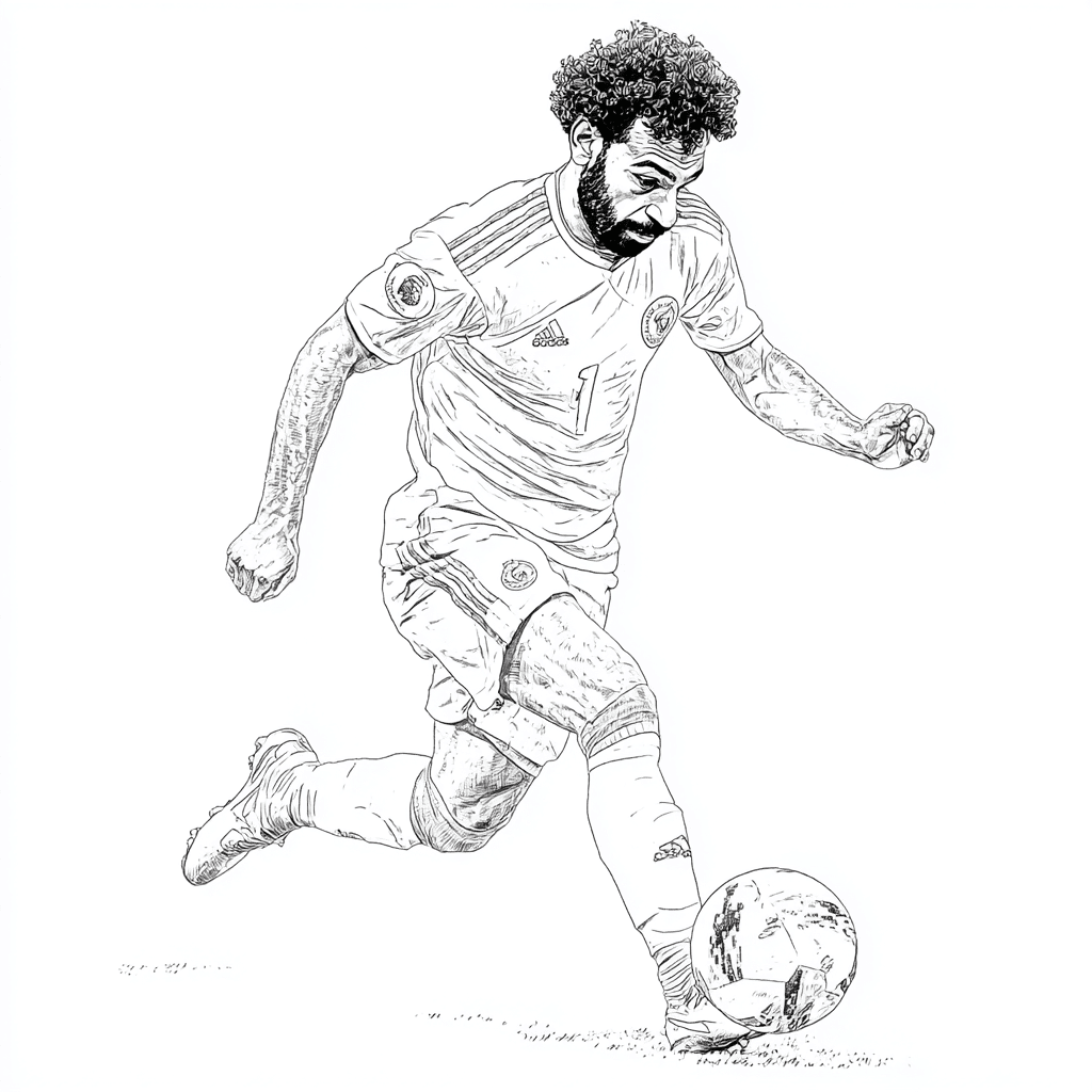 Mohamed Salah - sepak bola – halaman mewarnai