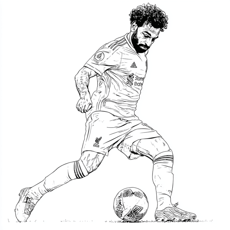 Fotbalista Mohamed Salah – omalovánka