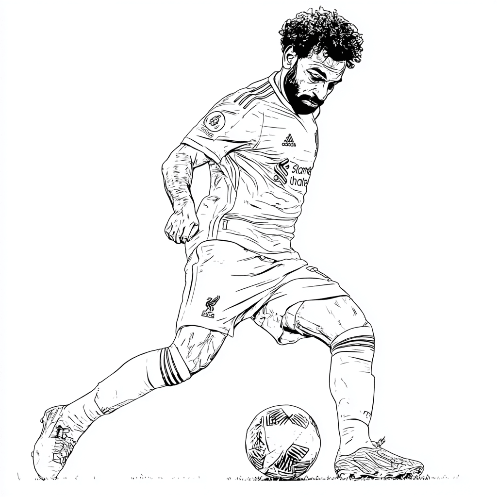 Fotbalista Mohamed Salah – omalovánka