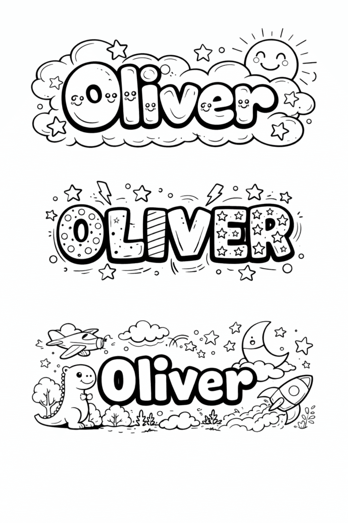 Oliver imię kolorowanka