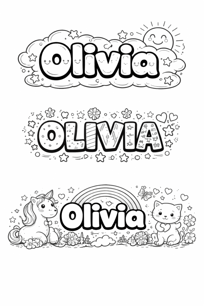 Olivia nama mewarnai – halaman mewarnai