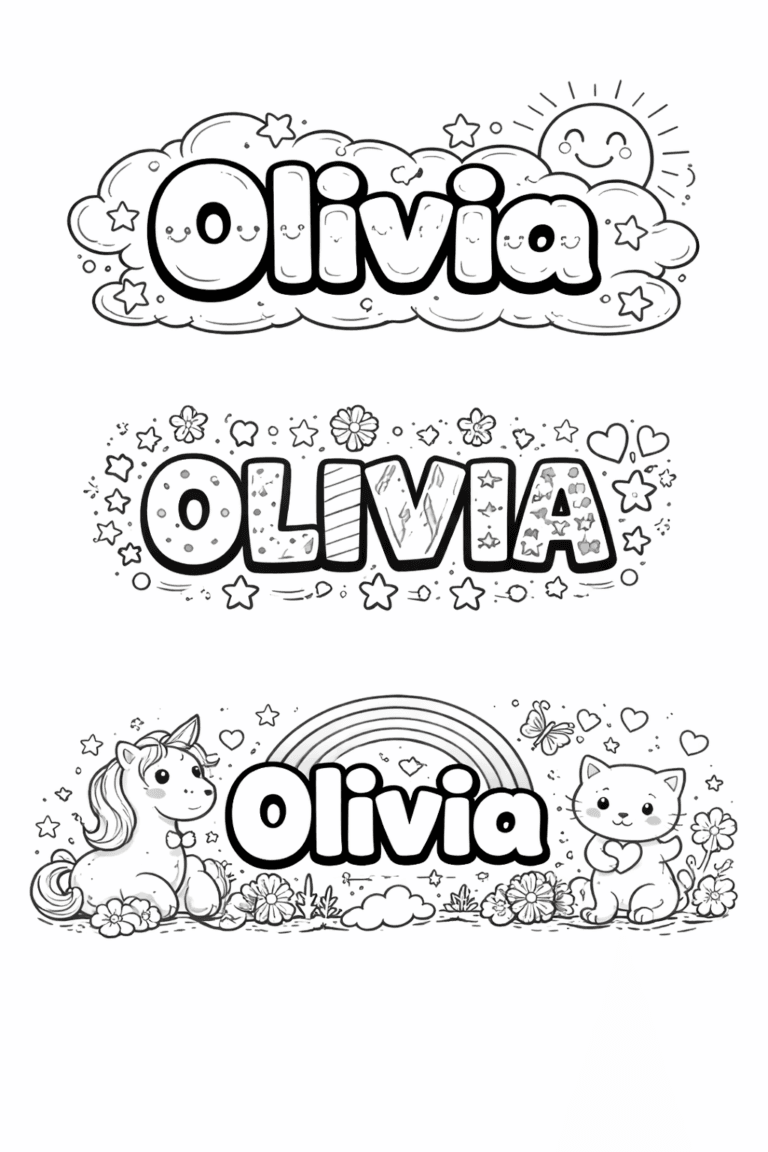 Olivia imię kolorowanka