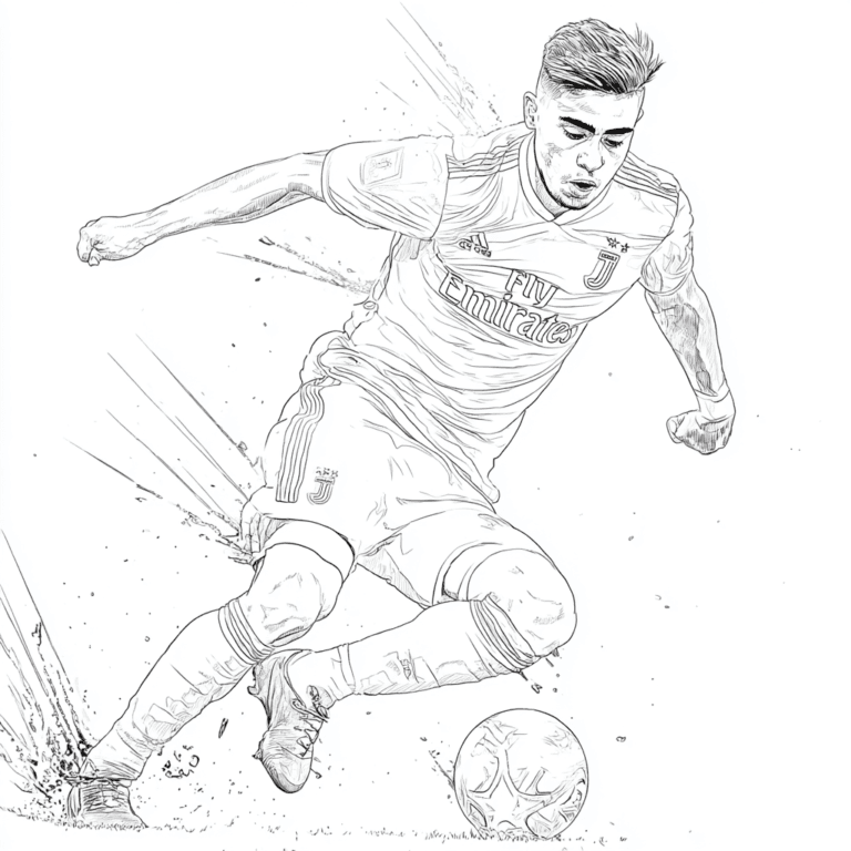 Paulo Dybala, jogador de futebol – desenho para colorir