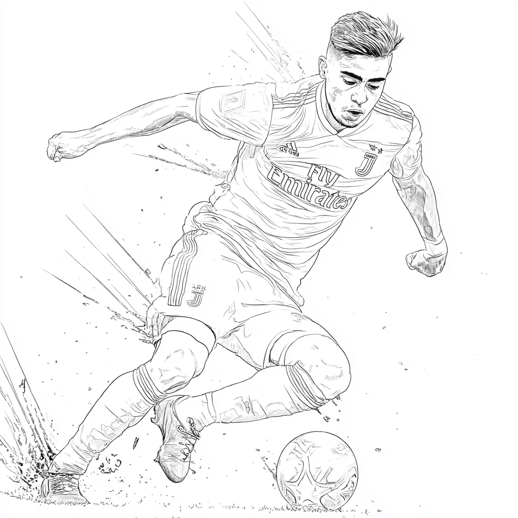 Paulo Dybala, jogador de futebol – desenho para colorir