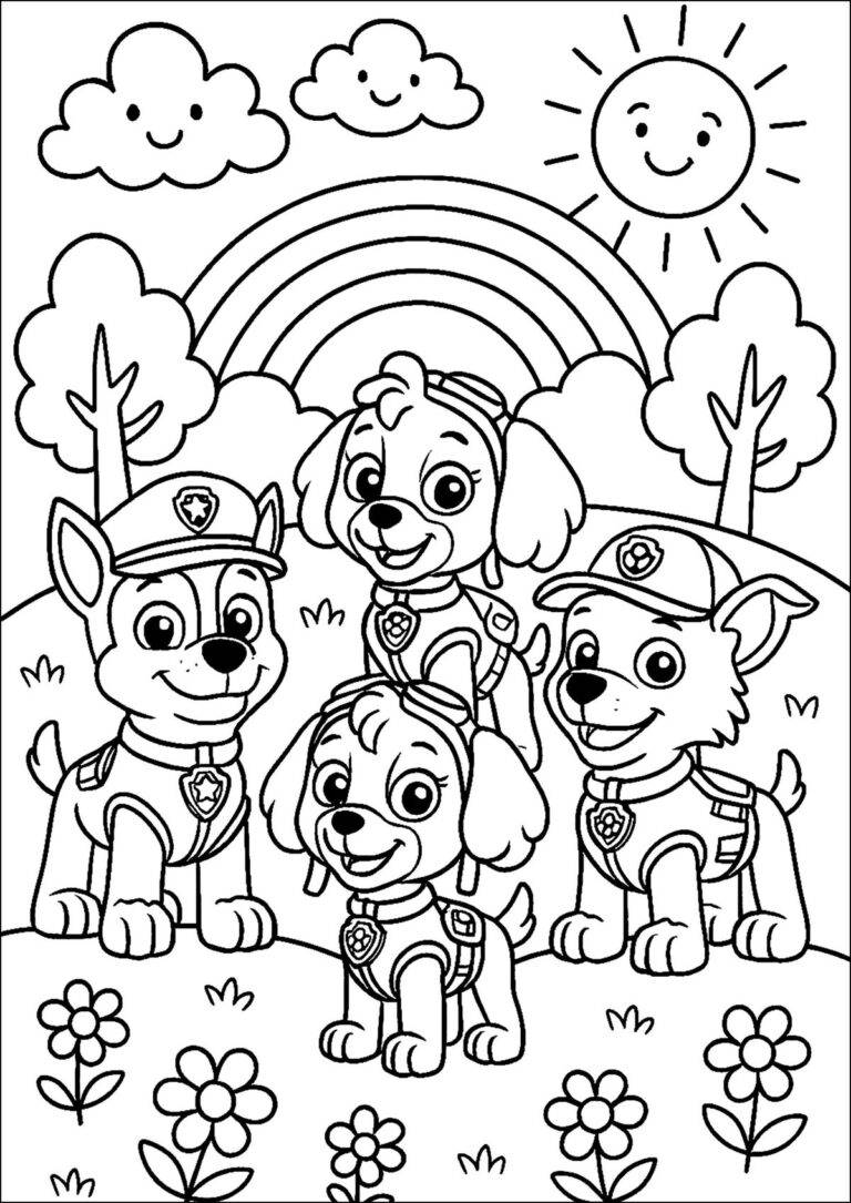 Paw patrol psíky – fișă de colorat