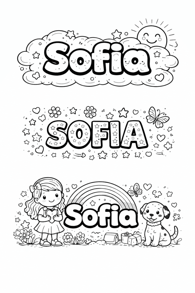 Sofia imię kolorowanka