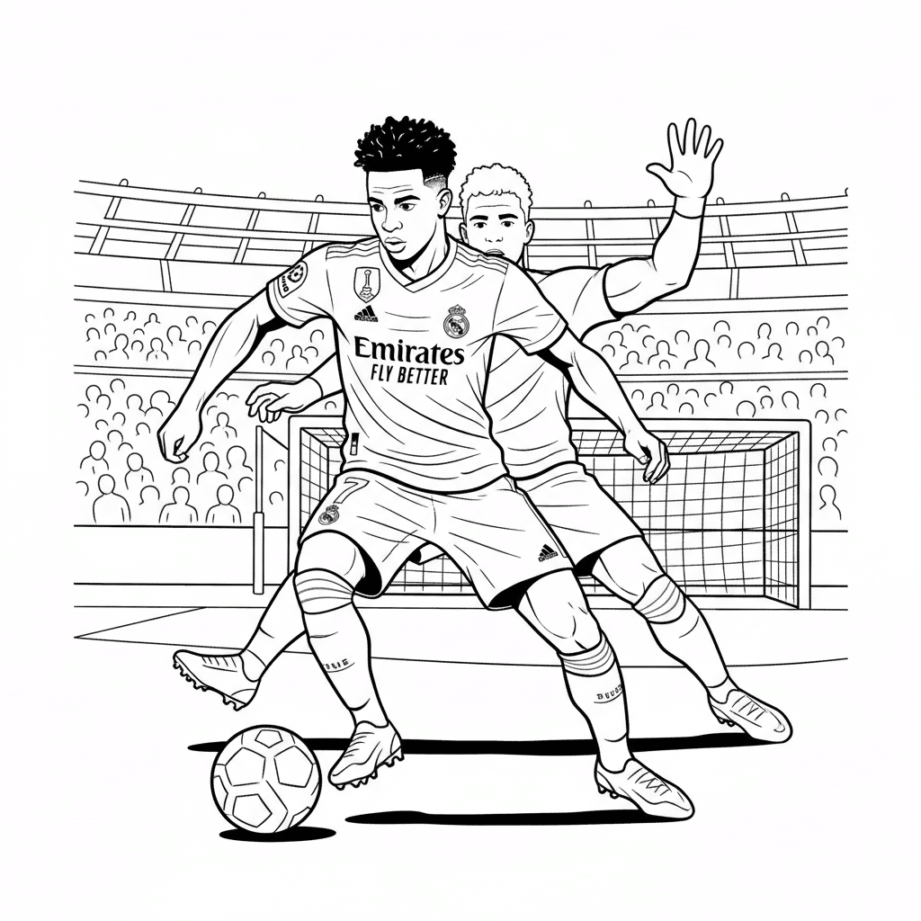 Vinícius Júnior fotbal – fișă de colorat