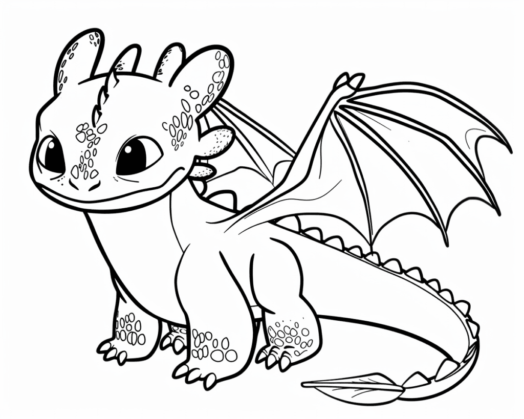 How to Train Your Dragon Toothless – colouring page