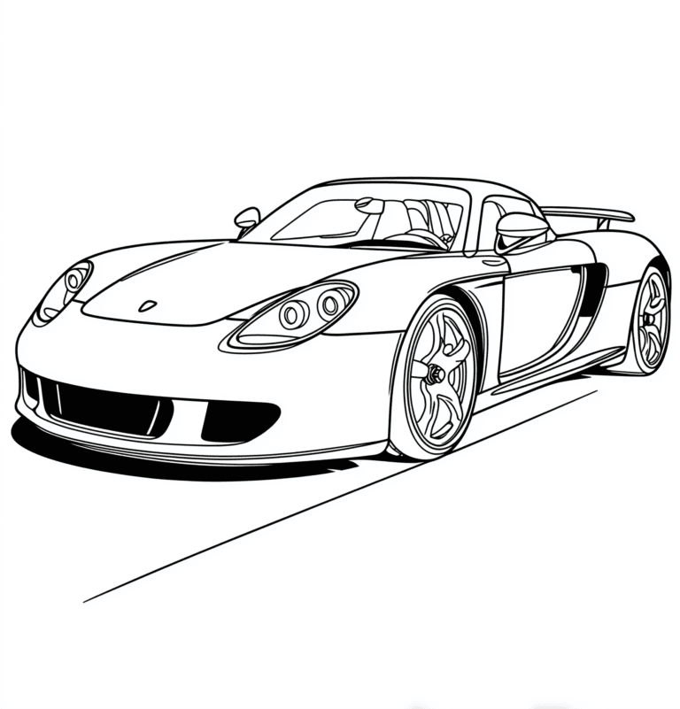 Samochód Porsche – kolorowanka