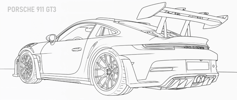 Mobil Porsche 911 GT3 RS – buku mewarnai