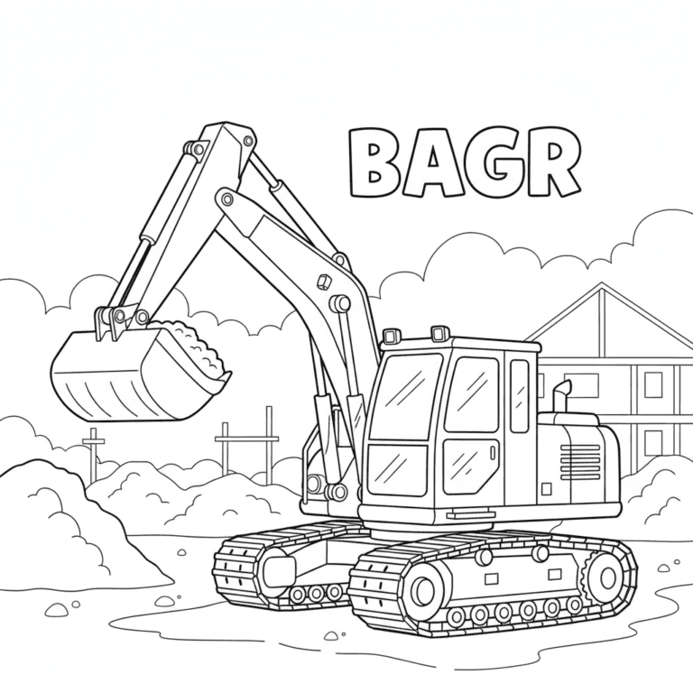 Gosenični bager pobarvanka