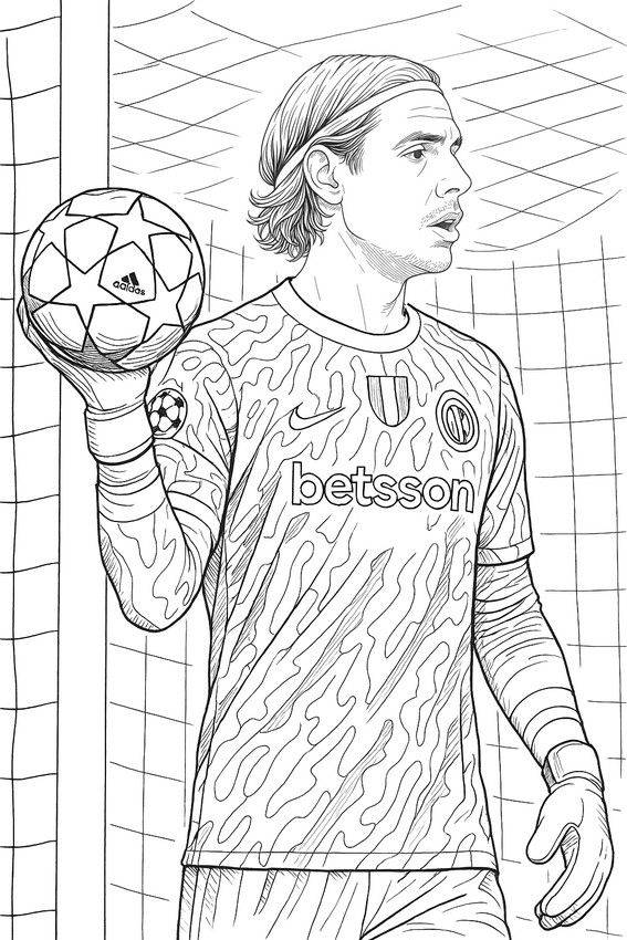 Futbalový bránkar – omaľovánka