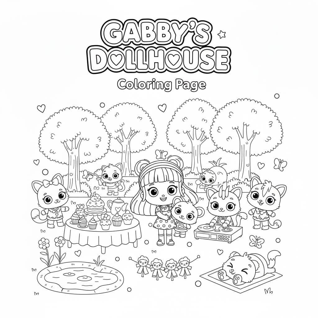 Gabby v prírode – omalovánka
