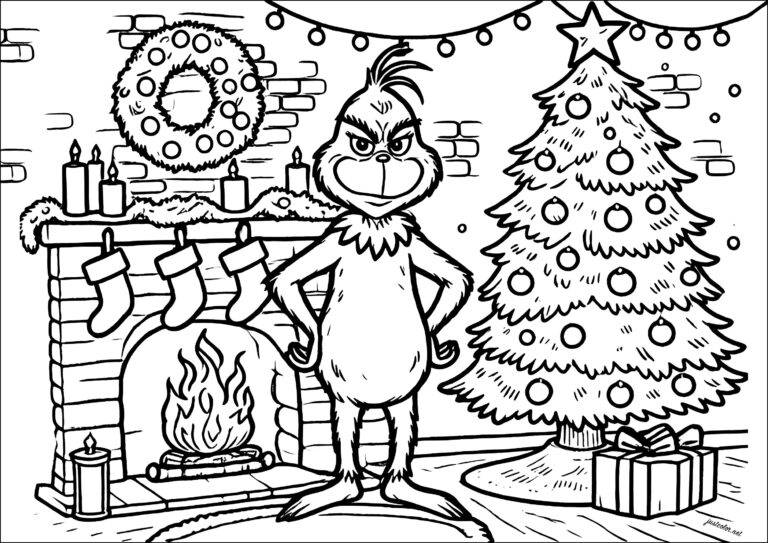 O Grinch e a árvore de Natal – desenho para colorir