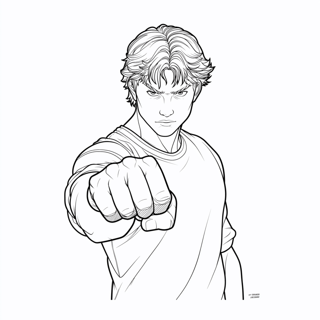 Karate fist – colouring page