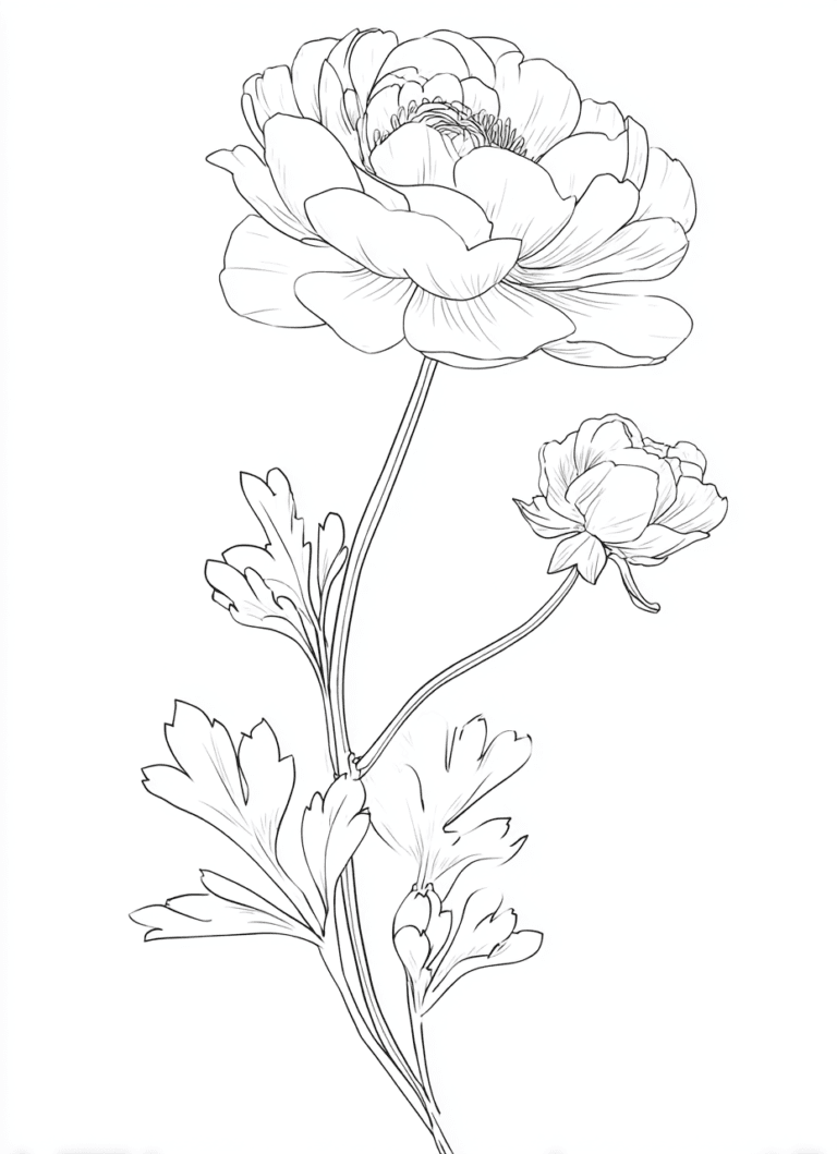 flower colouring page