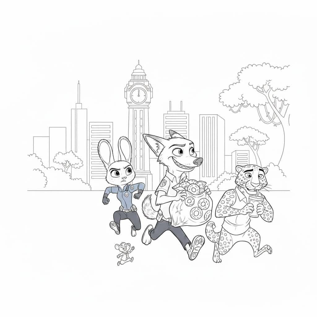 Lúpež zootopia – pobarvanka