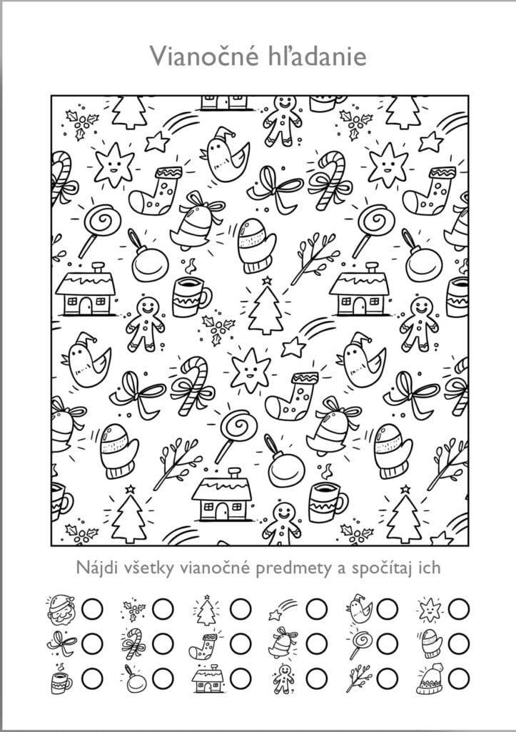 Find Christmas pictures – colouring page