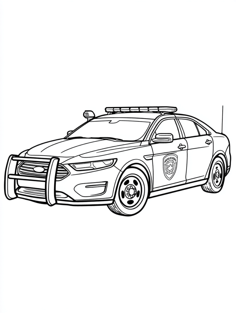 police car colouring page