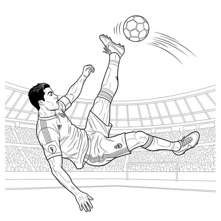Ronaldo scissors – colouring page