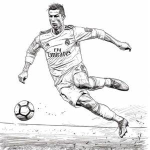 Ronaldo in der Luft – Malvorlage