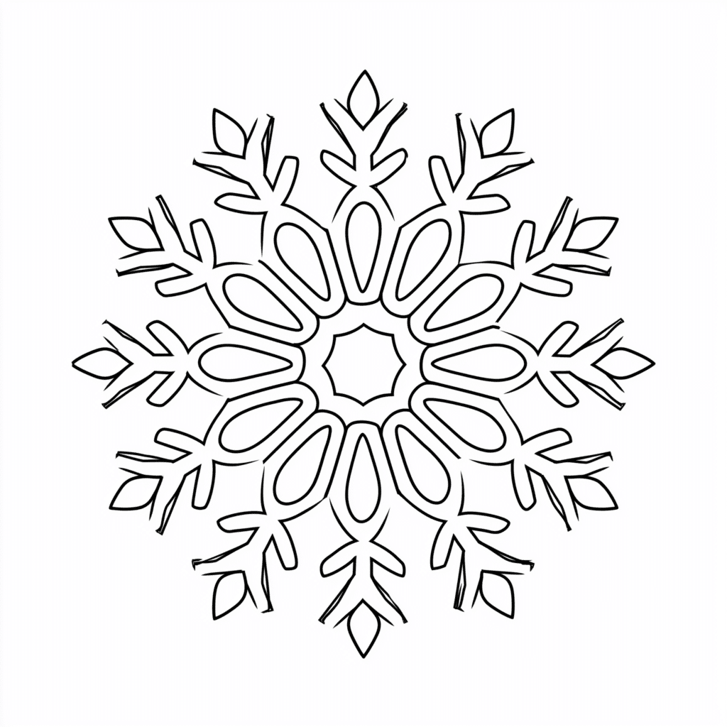 Ornament fulg de zăpadă – fișă de colorat