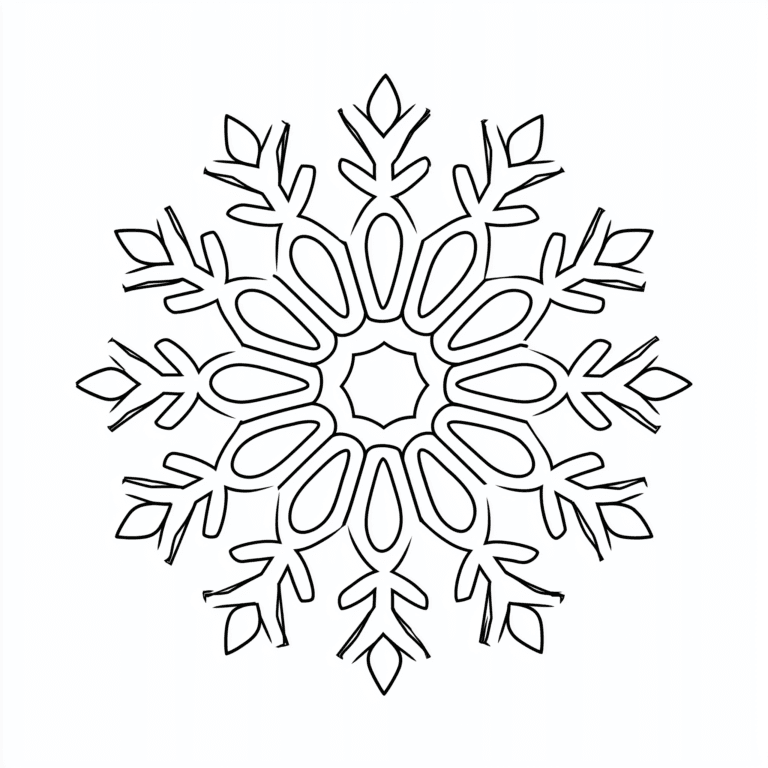 Schneeflocken-Verzierung – Malvorlage