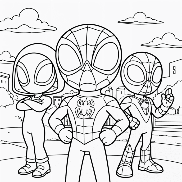 spidey przyjaciele bohaterowie – kolorowanka