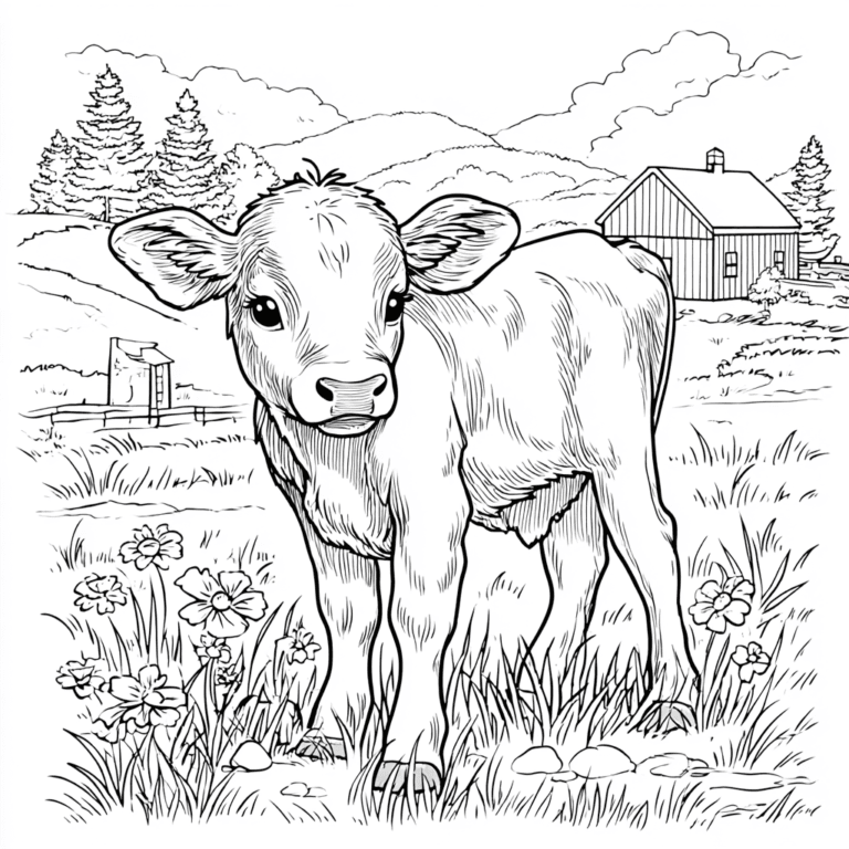 Kalb – Malvorlage