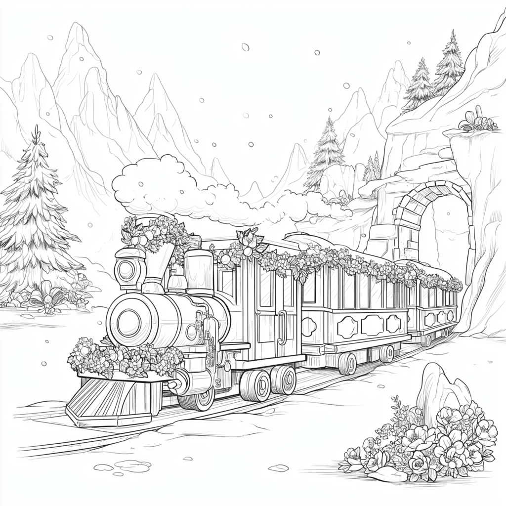 Vlak Polar Express – omalovánka