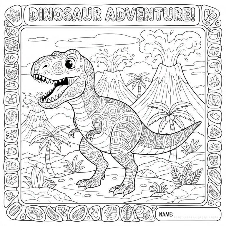Dinosaurus yang rumit – halaman mewarnai