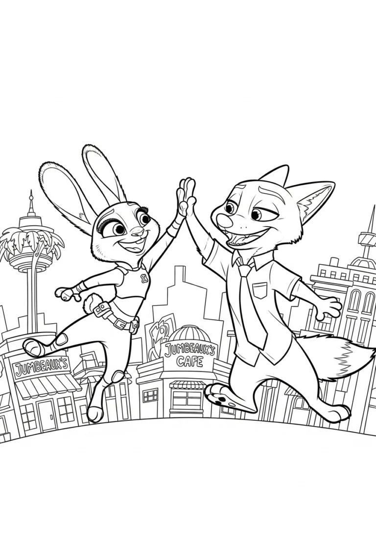 Zootropolis 2 Hase und Fuchs – Malvorlage