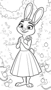 Gaun Pengantin Judy Zootropolis – halaman mewarnai