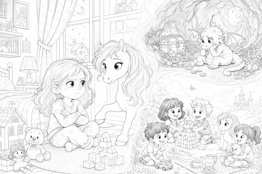 Stelka e o pônei mágico – desenho para colorir
