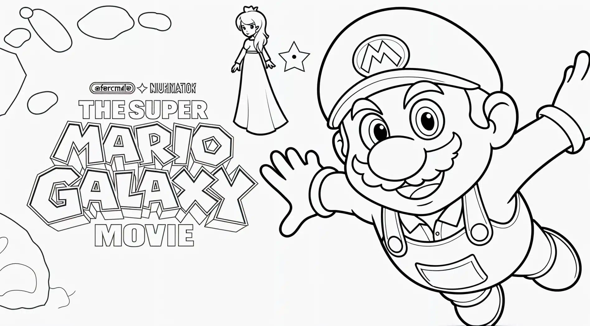Film galaksi super mario – halaman mewarnai