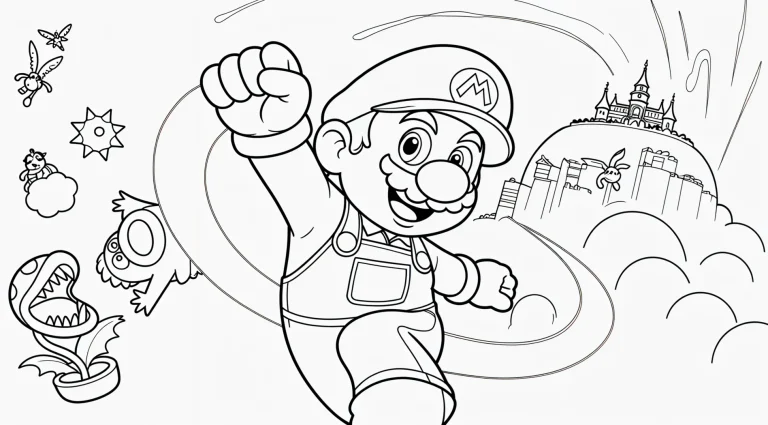 Film intergalaksi super mario – halaman mewarnai
