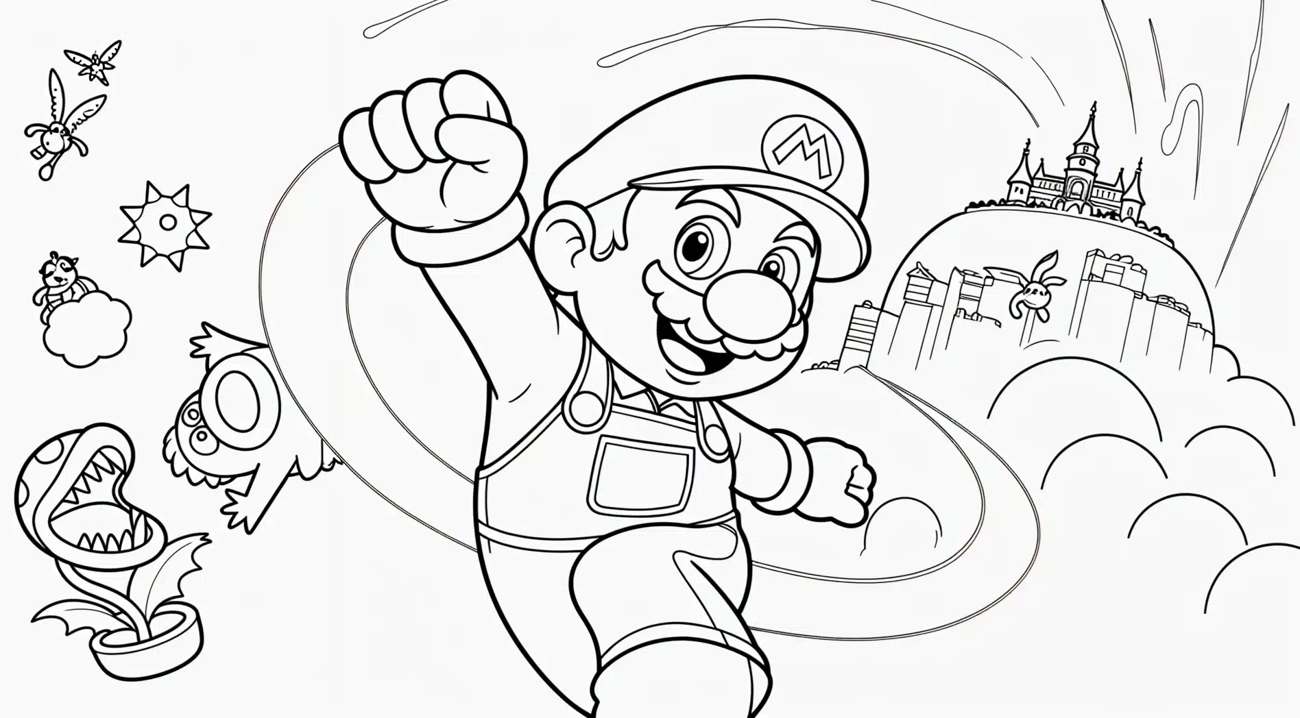 Film intergalaksi super mario – halaman mewarnai
