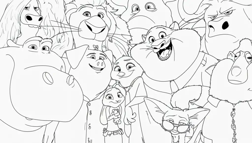 Zootropolis characters – fișă de colorat