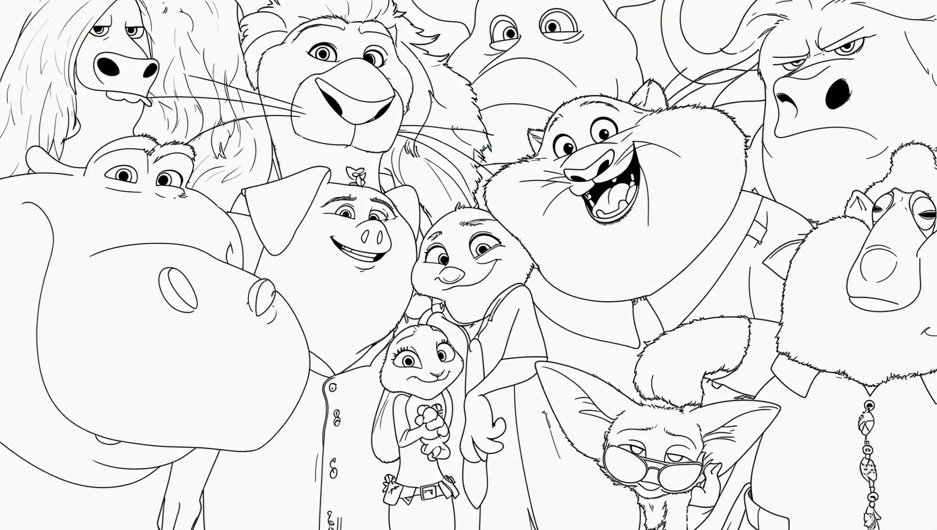 Tokoh-tokoh Zootropolis – halaman mewarnai